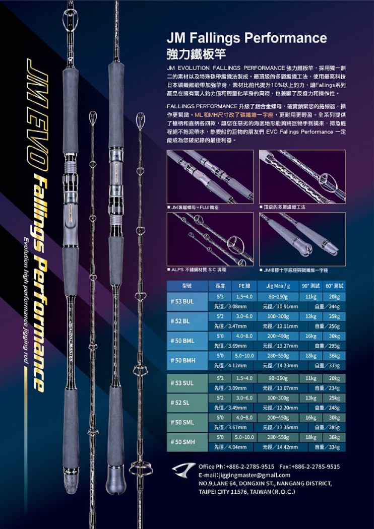 JM Evolution Fallings Performance Jigging Rod SMH