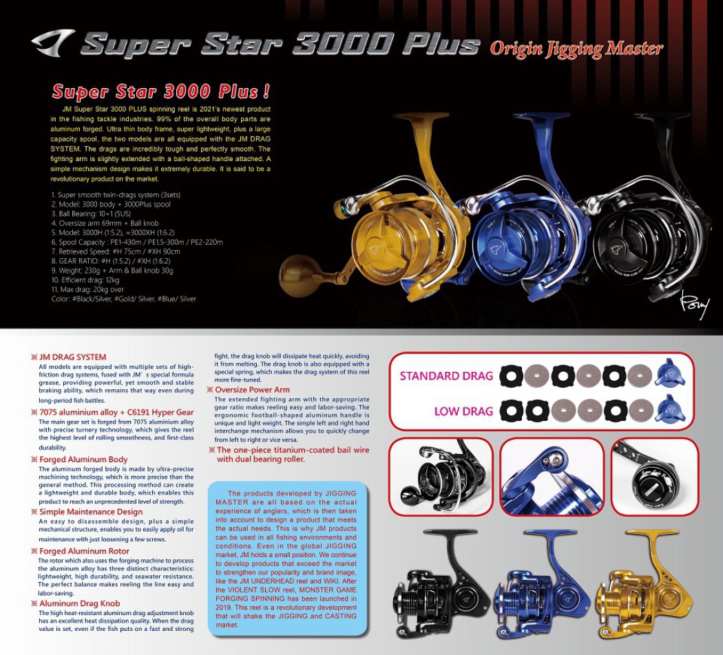 (1:5.2) Jigging Master Super Star 3000 Plus Spinning Reel