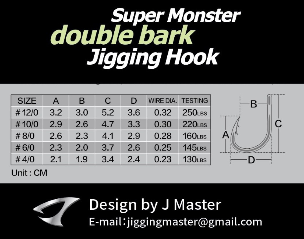 2025 JM Super Monster double bark Jigging Hook
